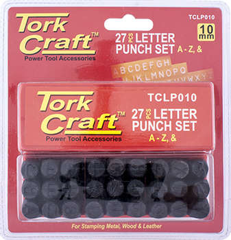 TORK CRAFT LETTER PUNCH SET 10MM (A-Z) BLACK FINISH