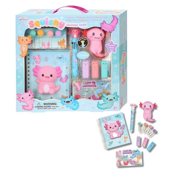 Hot Focus Sweet Critter Axolotl Squishy Journal Set