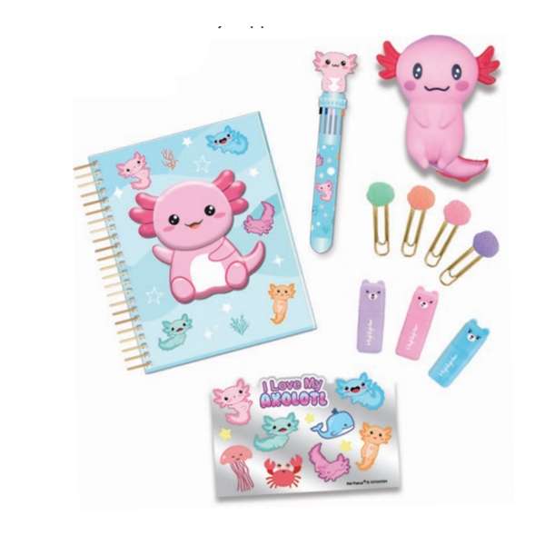 Hot Focus Sweet Critter Axolotl Squishy Journal Set