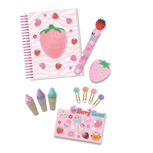 Hot Focus Squishy Strawberry Journal Set