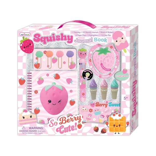 Hot Focus Squishy Strawberry Journal Set