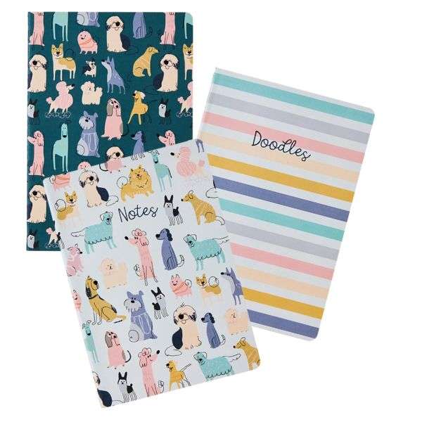 Notebooks A5 3 Pack Doodley Dogs