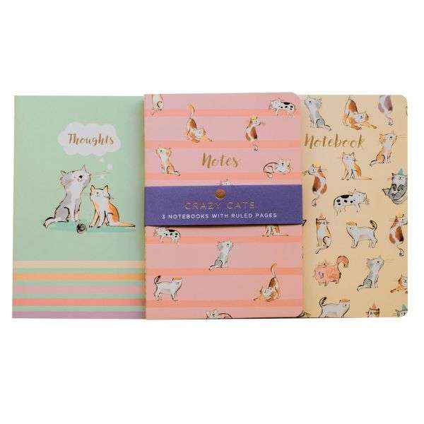 Notebook A5 3 Pack Crazy Cats