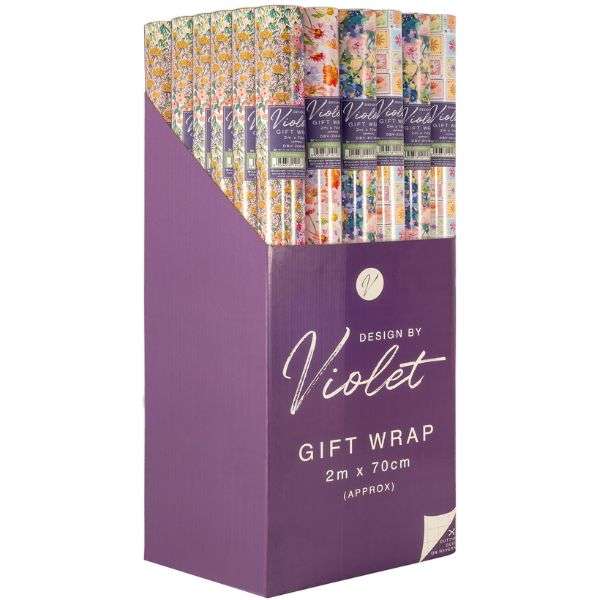 Gift Wrap 2m Floral Assorted 36/Box
