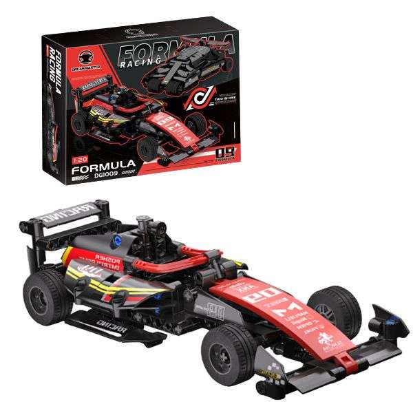 Formula Racing Car Building Blocks Red 2-in-1