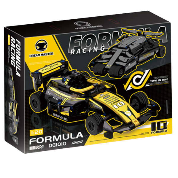 Formula Racing Car Building Blocks Yellow 2-in-1