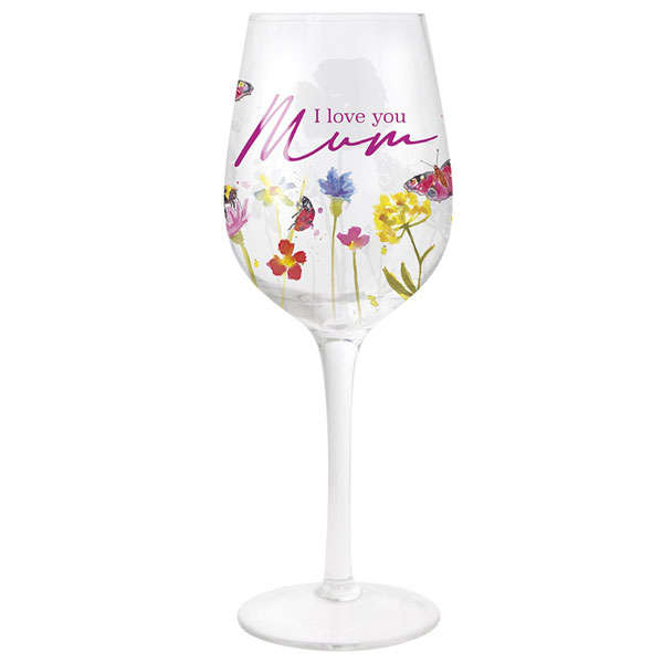 Love You Mum Wine Glass