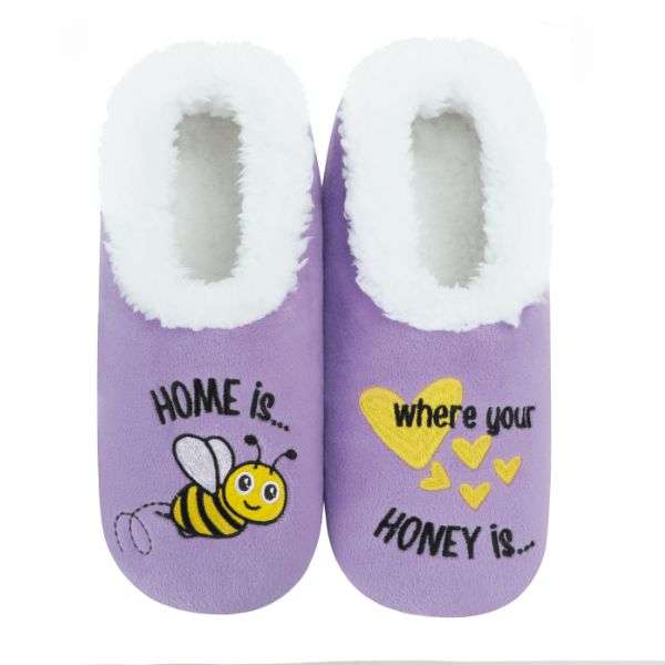 snoozies Womens Fleece Slippers Home Is Where