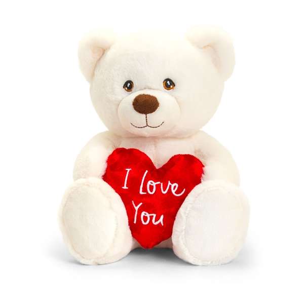 Keeleco Cream Waffle Bear with Heart 20cm