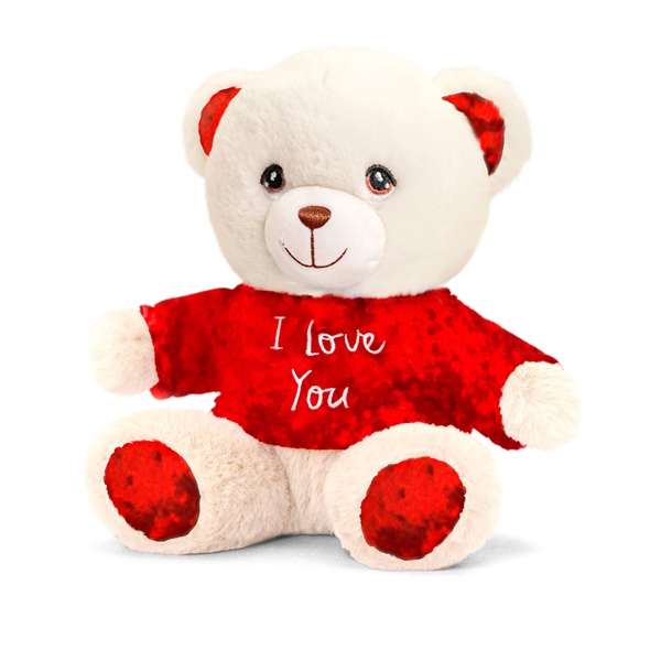 Keeleco Valentines White Bear 20cm
