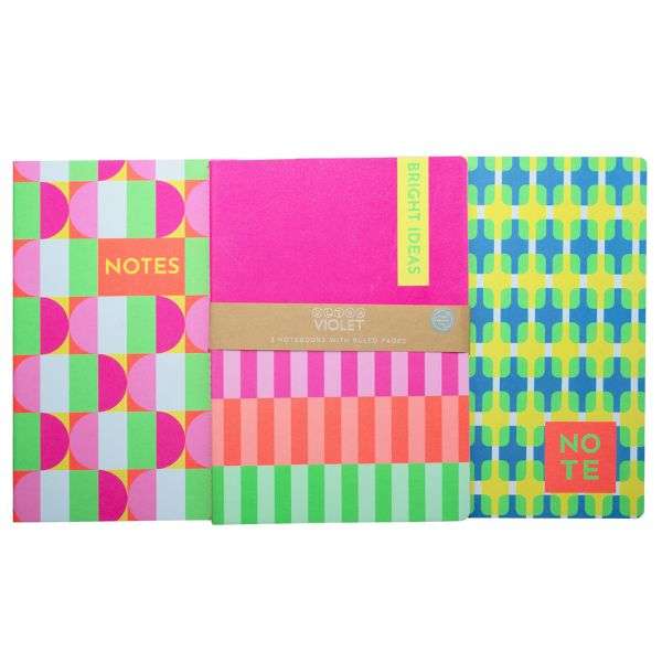 Notebook A5 3/Pk UV POP