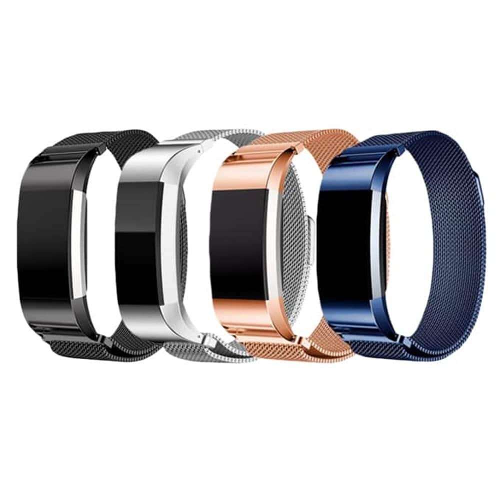 Stainless Steel Milanese Loop Strap for Fitbit Charge 2 M/L -Silver