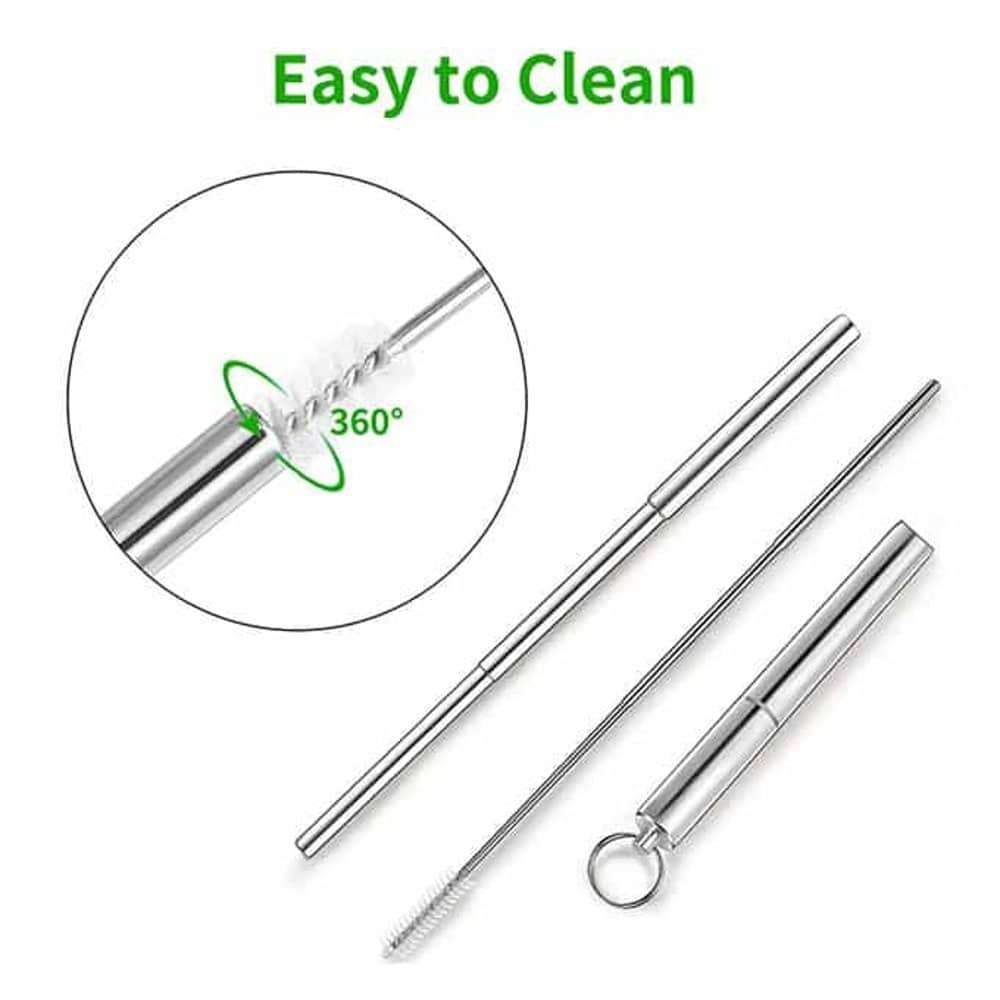 Killer Deals Stainless Steel Metal Reusable Telescopic Drinking Straw