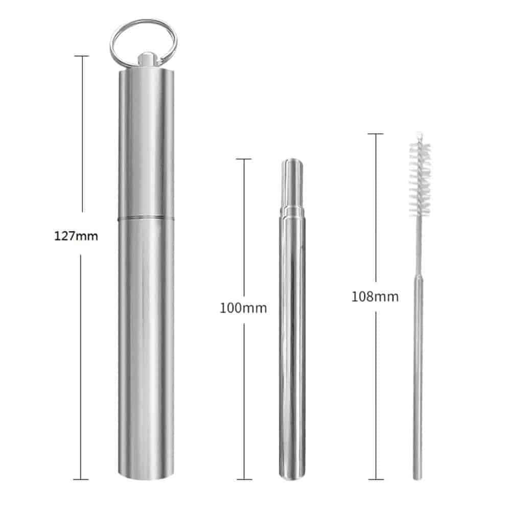 Killer Deals Stainless Steel Metal Reusable Telescopic Drinking Straw