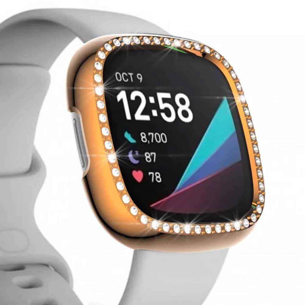 Killer Deals PC case with diamond for Fitbit Versa 3 ,Sense - Black