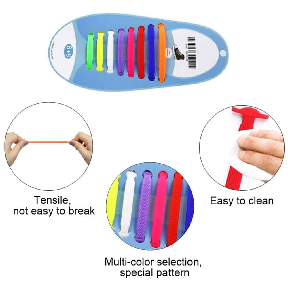 Killer Deals elastic lazy no-tie silicone speed laces - Purple (Adults)(x2 Combo)