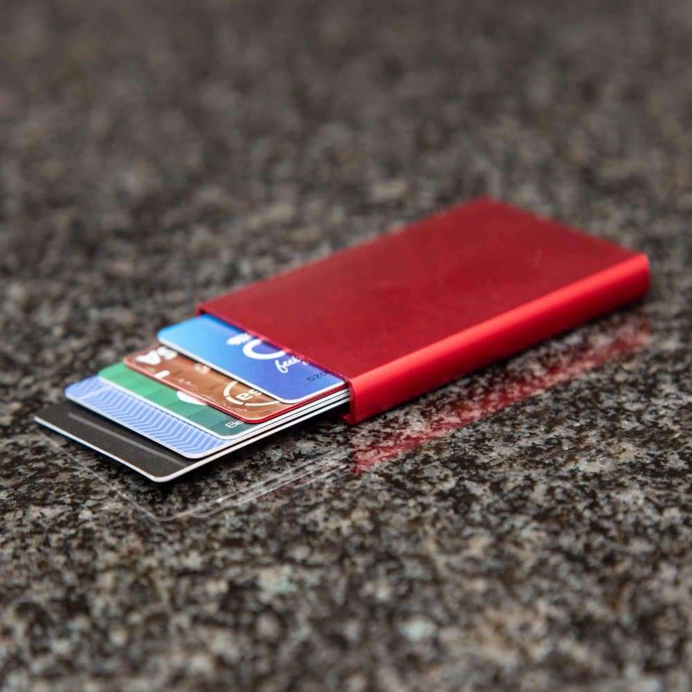 Killer Deals Aluminium RFID-Blocking Card Protector Wallet- Red + Black Combo