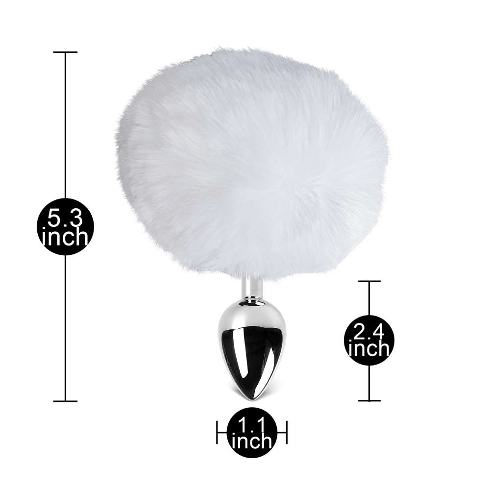 Bunny Tail Metal Plug - White