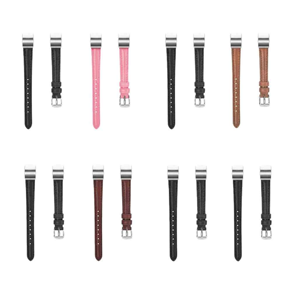 Killer Deals Fitbit Alta replacement leather strap - Black + Pink - Combo