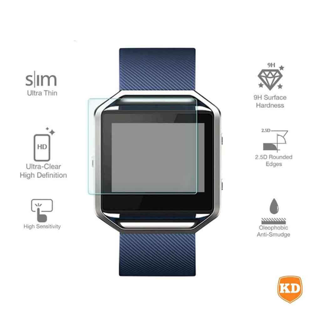 Killer Deals 34mm No-Scratch Tempered Glass Screen Protector for Fitbit Blaze x2 Combo