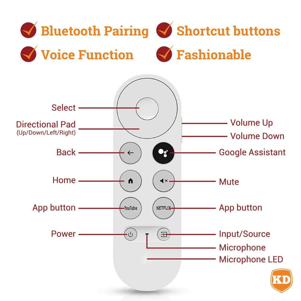 Generic Remote Control for Chromecast with Google TV 4K HDR Snow