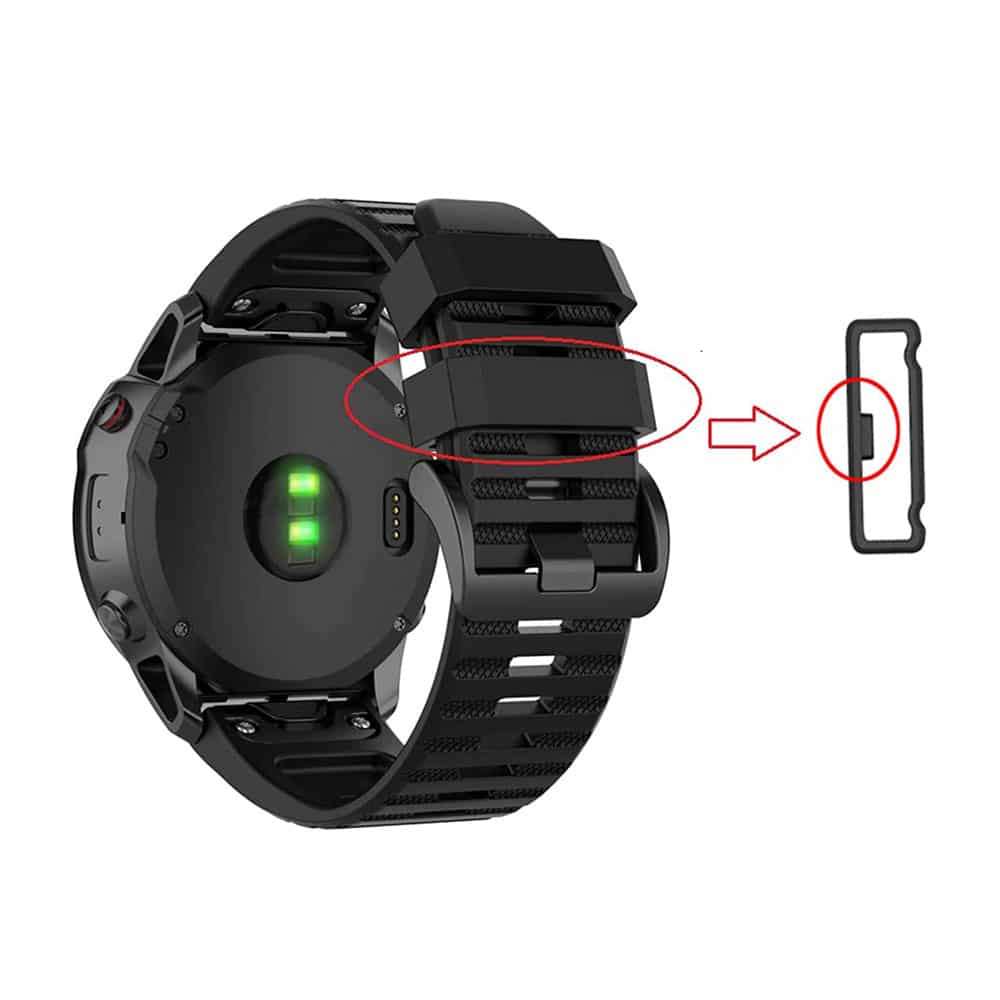 26mm Universal Watch Silicone Strap Loop Keepers (x4)- Black