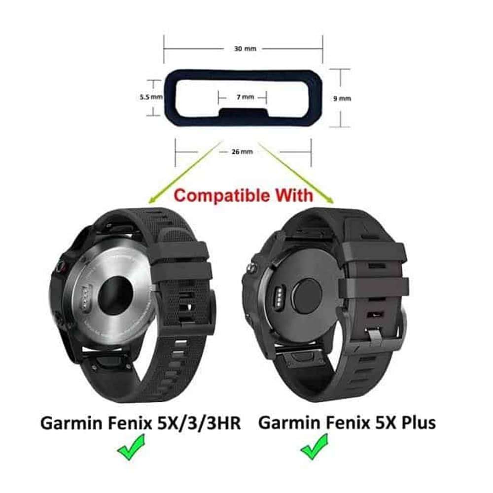 26mm Universal Watch Silicone Strap Loop Keepers (x4)- Black