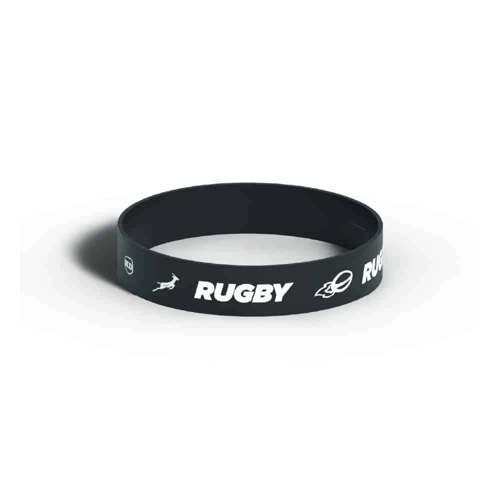 Killer Deals Debossed "Rugby" Silicone Wristband Bracelet- 6 Pack