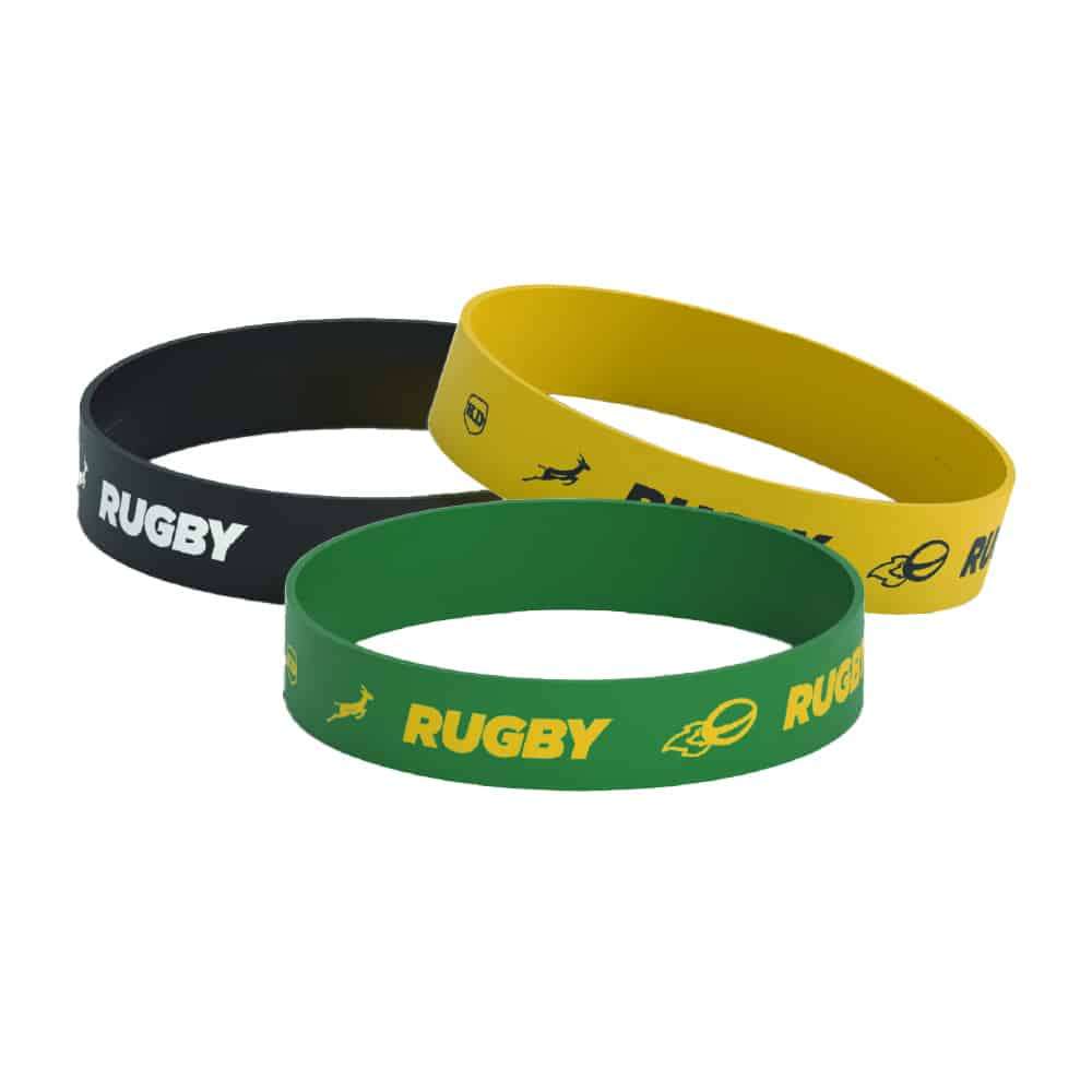 Killer Deals Debossed "Rugby" Silicone Wristband Bracelet- 6 Pack