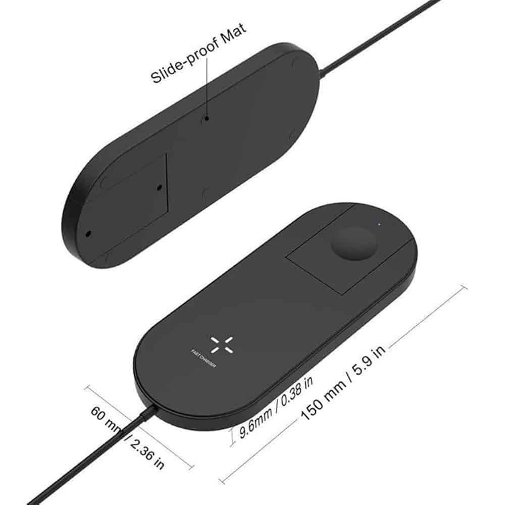 Killer Deals 2-in-1 Wireless Fast Charging Dock for iPhone/ Watch/ Samsung