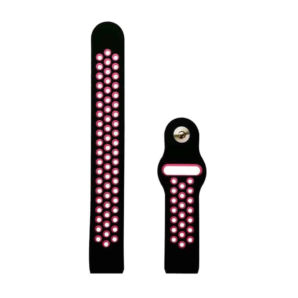 Silicone Strap for Fitbit Charge 2- Black & Pink- M/L