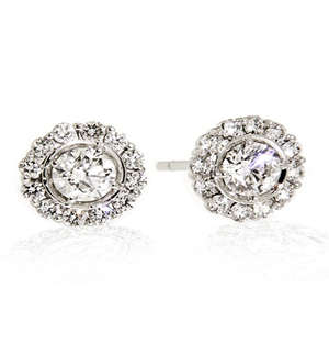 18kt White Gold Petal 1.00ct Earrings
