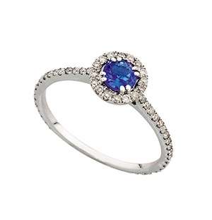 9kt White Gold Tanzanite And Diamond Ring 0.38ct