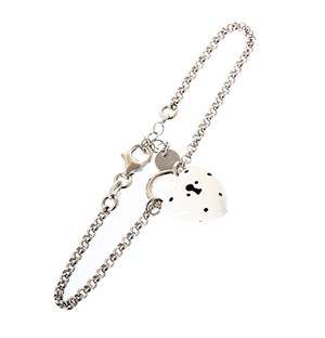 Silver Heart Enamel Bracelet