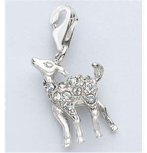 Miss Silver Cubic Deer Charm