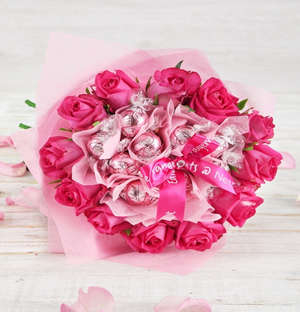Pink Bliss Rose and Lindt Bouquet