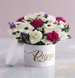 Personalised On My Mind Mixed Flowers Hat Box