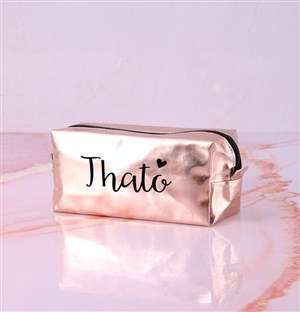Personalised Cutesy Rose Gold Cosmetic Bag