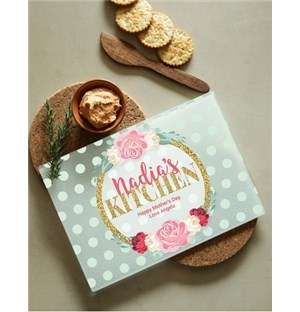 Personalised Floral Kitchen Glass Chopping Board