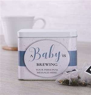 Personalised New Baby Tea Tin