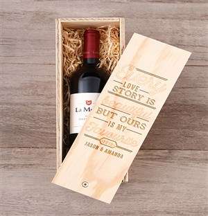 Personalised Love Story Wine Crate