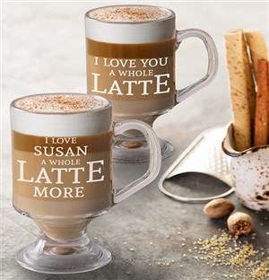 Personalised Love Latte Glass