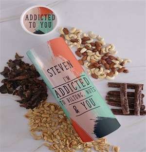 Personalised Addicted Biltong and Nut Tube