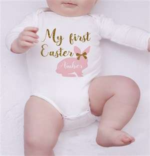 Personalised First Easter Girl Onesie