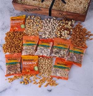 Wooden Crate of Assorted Nuts