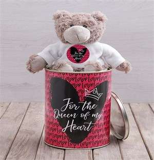 Queen of My Heart Teddy Tin Hamper