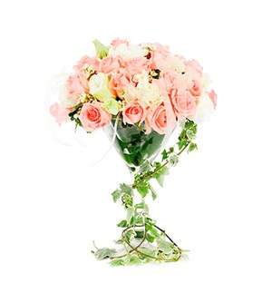 Flower Vase Pink Rose Mix