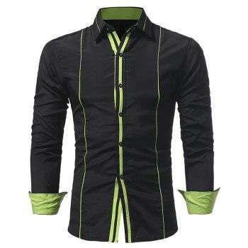 2017 Autumn and Winter New Personality Trim Bracing Men S Casual Slim Long Sleeved Shirt