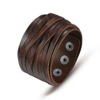 Genuine Leather With Alloy Buckle Adjustable Women   Men Bracelets Jewelry