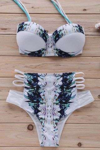 High Waisted Halter Printed Bikini Set